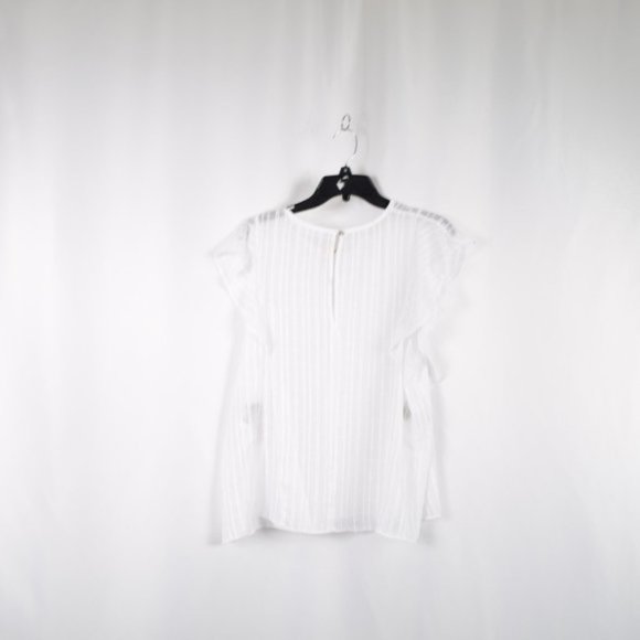 Rachel Roy Gemma Cotton Ruffled Top, White - Picture 4 of 4